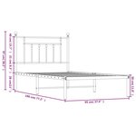 vidaXL Cadre de lit métal sans matelas avec tête de lit blanc 90x190cm