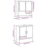 vidaXL Ensemble de meubles salle de bain 2 Pièces noir bois d'ingénierie