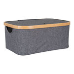 Panier en bambou gris foncé 38 x 26 x 16 cm