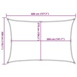 vidaXL Voile d'ombrage 160 g/m² Vert clair 3x4 m PEHD