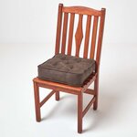 Galette de chaise coussin rehausseur en suédine Chocolat  40 x 40 x 10 cm - HOMESCAPES