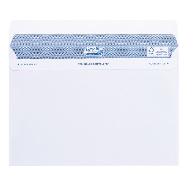 Enveloppe 162 x 229 mm secure gpv 90 g avec fenêtre 45 x 100 mm blanche - boîte de 100
