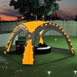 vidaXL Tente de réception avec LED et 4 parois 3 6x3 6x2 3 m Jaune