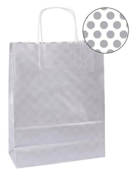 Paq 50 Sacs 25X11X31 Kraft Argent
