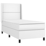vidaXL Sommier à lattes de lit matelas LED Blanc 90x190cm Similicuir