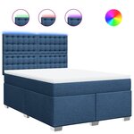 vidaXL Sommier à lattes de lit avec matelas Bleu 140x200 cm Tissu