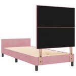 Cadre de lit en velours rose vidaXL 90x190 cm