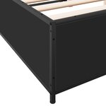 vidaXL Cadre de lit noir 120x200 cm bois d'ingénierie et métal