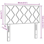 Tête de lit design blocs de diamant noir 80 cm en tissu