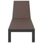 Chaise longue vidaXL avec roues en poly rattan marron