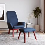 vidaXL Chaise de relaxation avec repose-pied Bleu Tissu