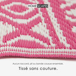 Tapis extérieur terrasse réversible - Tapis de jardin imperméable et résistant UV - Tia - Rose - 150x240 cm - HOMESCAPES