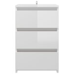vidaXL Tables de chevet 2 Pièces Blanc brillant 40x35x62 5 cm Aggloméré