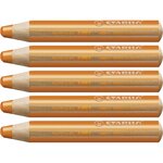 Crayon woody 3 en 1 extra large orange x 5 stabilo