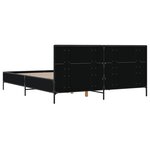 vidaXL Cadre de lit noir 135x190 cm bois d'ingénierie et métal