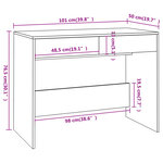 Bureau table poste de travail meuble d'ordinateur informatique étude sonoma 101 x 50 x 76 5 cm bois d'ingénierie gris 02_0023943
