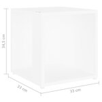 vidaXL Table d'appoint Blanc 33x33x34 5 cm Aggloméré