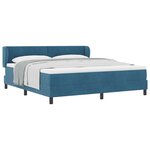 Lit à ressort vidaXL avec matelas bleu foncé 180x200 cm en velours