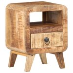 vidaXL Table de chevet 30x30x41 cm Bois de manguier brut