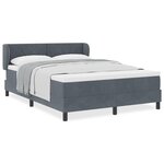 vidaXL Lit à ressorts avec matelas gris foncé 140x190 cm velours