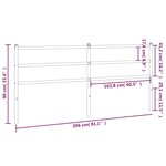 vidaXL Tête de lit métal noir 200 cm