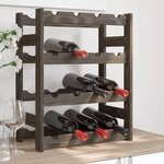 vidaXL Casier à bouteilles pour 16 bouteilles gris bois pin solide