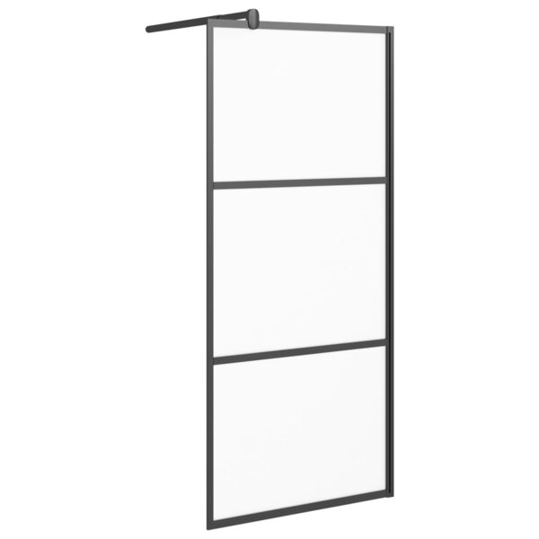 vidaXL Paroi de douche 90x195 cm Verre ESG dépoli Noir