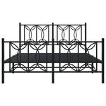 vidaXL Cadre de lit métal avec tête de lit/pied de lit noir 135x190 cm