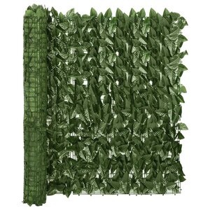 vidaXL Écran de balcon avec feuilles vert foncé 600x100 cm