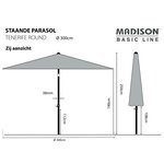 Madison Parasol de jardin Tenerife 300 cm rond aqua