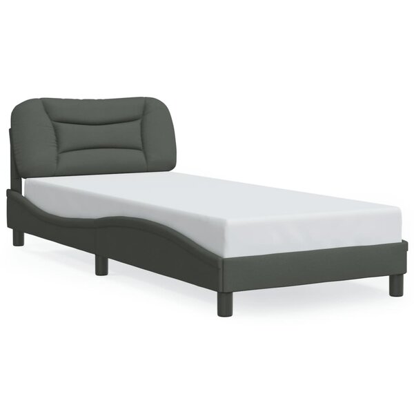 vidaXL Cadre de lit sans matelas gris foncé 90x190 cm tissu