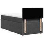 vidaXL Sommier à lattes de lit avec matelas Gris foncé 90x200 cm Tissu