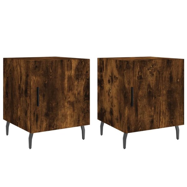 vidaXL Tables de chevet 2 Pièces chêne fumé 40x40x50 cm bois d'ingénierie