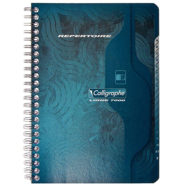Carnet répertoire reliure spirale format 11x17 cm 100 pages petits carreaux papier 70g Calligraphe