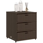 vidaXL Armoire de rangement de jardin marron 55x59x69cm résine tressée