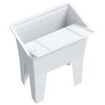 vidaXL Bac à linge blanc 59x41x75 cm résine