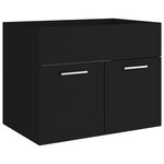 vidaXL Ensemble de meubles de salle de bain Noir Bois d'ingénierie