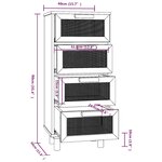 vidaXL Buffet Noir 40x30x90 cm Bois de pin massif et rotin naturel