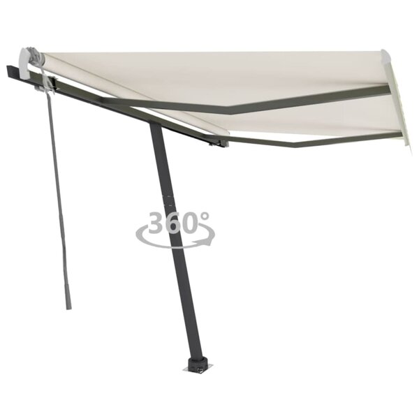 vidaXL Auvent manuel rétractable sur pied 350x250 cm Crème