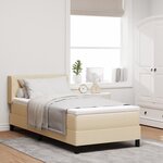 Lit Box Spring vidaXL avec Matelas Crème 100x200 cm Tissu