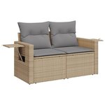 vidaXL Salon de jardin 11 Pièces avec coussins beige résine tressée