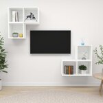 vidaXL Ensemble de meuble TV 4 Pièces Blanc Aggloméré