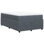 vidaXL Sommier à lattes de lit et matelas gris foncé 120x190cm velours