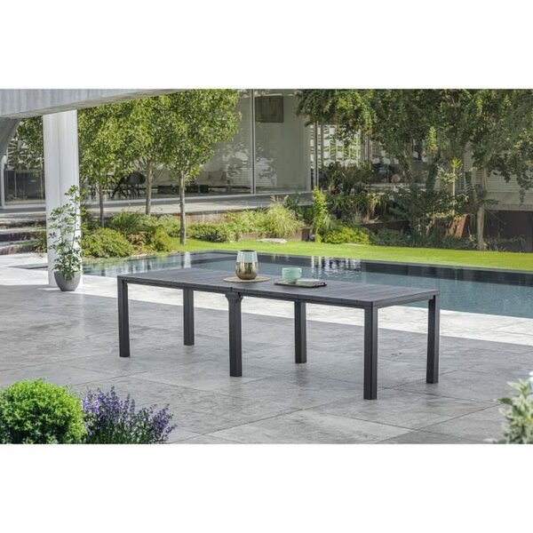 Table de Jardin coloris graphite - finition bois - ALLIBERT BY KETER modulable - 8 - 10 personnes - JULIE