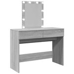 vidaXL Coiffeuse avec LED sonoma gris 100x40x130 cm