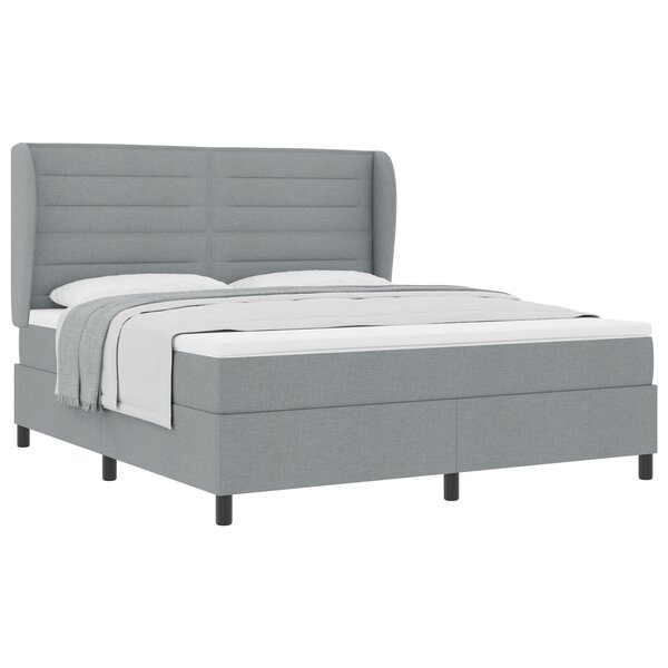 Lit à ressorts vidaXL avec matelas gris clair 180x200 cm en tissu