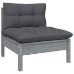 Salon de jardin meuble d'extérieur ensemble de mobilier 5 pièces avec coussins anthracite bois de pin 02_0016300