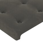 vidaXL Tête de lit à LED Gris foncé 90x5x118/128 cm Velours