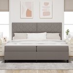 vidaXL Lit Box Spring avec Matelas Taupe 200x200 cm Tissu