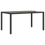 vidaXL Ensemble à manger de jardin et coussins 5 Pièces noir rotin verre